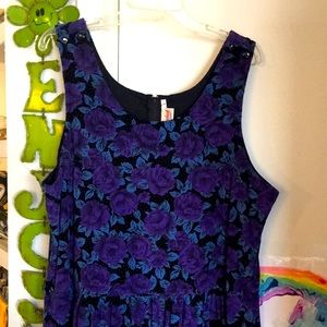 Vintage Corduroy Floral Dress